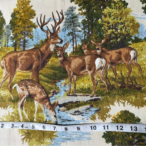 Deer wildlife barkcloth fabric 2+ yards - Picture 1 of 5